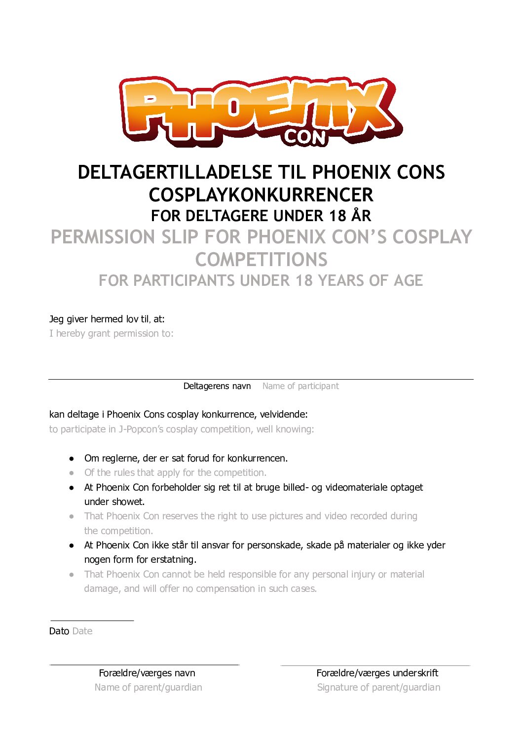 En tegning over scenens layout til Phoenix-Con